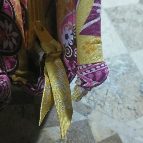 Vera Bradley Pink Yellow Floral Paisley Handbag - Picture 3 of 8